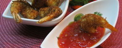 Шаг 4: креветок кокосовых с острым джемом