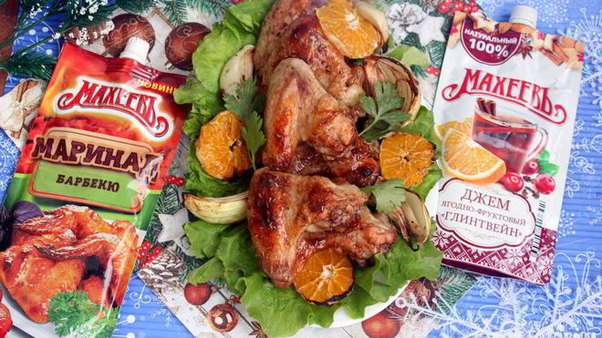 Рецепт Пикантных куриных крылышек в маринаде Барбекю с джемом Глинтвейн