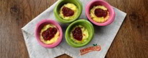 Шаг 2: рисового пудинга с джемом