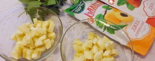 Шаг 1: запеченных яблок с джемом и бананом