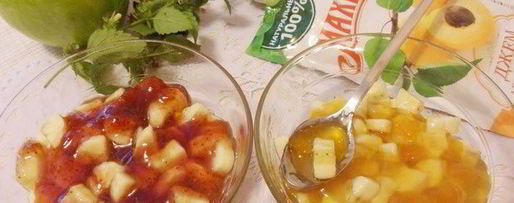 Шаг 2: запеченных яблок с джемом и бананом