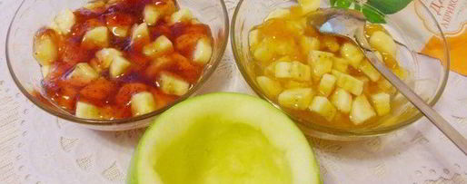 Шаг 3: запеченных яблок с джемом и бананом