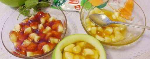 Шаг 4: запеченных яблок с джемом и бананом