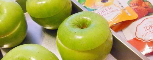 Шаг 6: запеченных яблок с джемом и бананом