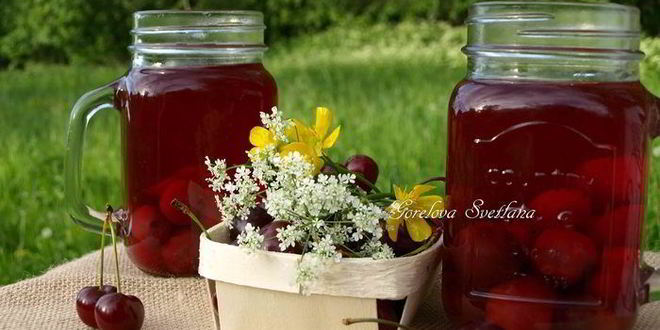 Рецепт черешнева-вишневого компот