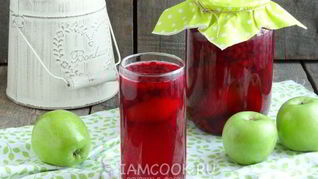 Рецепт Компота из брусники с яблоками на зиму