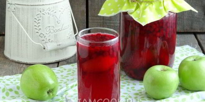 Рецепт компота из брусники с яблоками на зиму