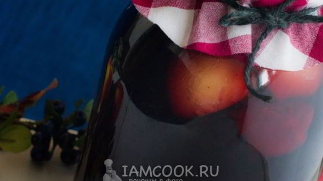 Рецепт Компота из черноплодки с яблоками на зиму