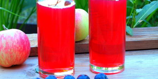 Рецепт компота из терна, яблок и ежевики с мятой и лимоном