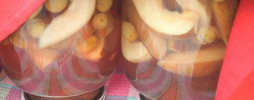 Шаг 2: компота с виноградом и грушами на зиму