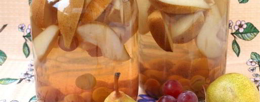 Шаг 3: компота с виноградом и грушами на зиму