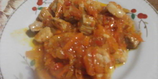 Рецепт поджарки из свинины с лечо