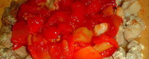 Шаг 2: поджарки из свинины с лечо