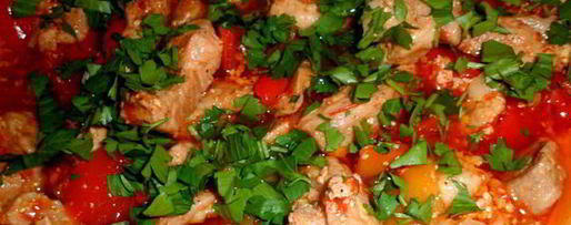 Шаг 4: поджарки из свинины с лечо