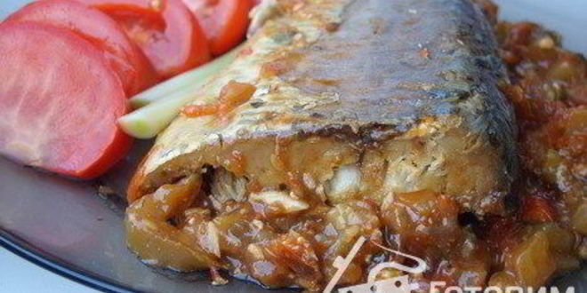 Рецепт рыбы запеченой с овощами лечо