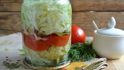Рецепт Маринованной капусты с помидорами