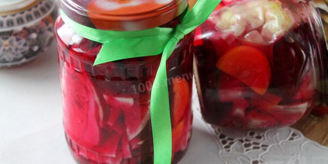 Рецепт маринованной капусты со свеклой на зиму