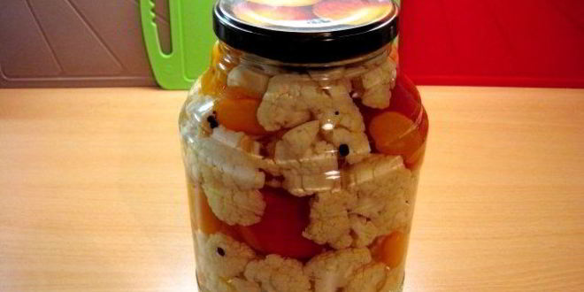 Рецепт маринованной цветной капусты на зиму в банках