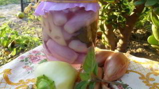 Рецепт Маринованного лука с перцем и базиликом