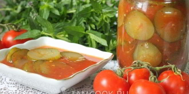 Рецепт огурцов в томатной заливке на зиму