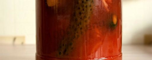 Шаг 7: огурцов в томатном соке на зиму