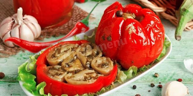 Рецепт перца фаршированного чесноком и баклажанами на зиму