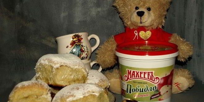 Рецепт булочек с яблочным повидлом