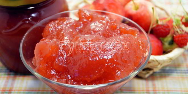 Рецепт яблочного повидла с малиной