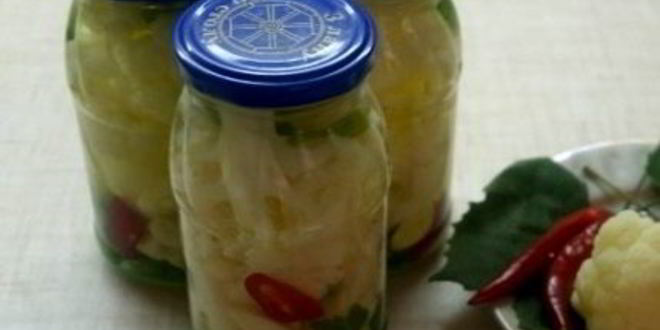 Рецепт цветной капусты острой на зиму