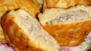 Рецепт Быстрых ленивых беляшей на кефире с фаршем