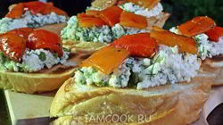 Рецепт Брускетты-гриля с запеченным перцем