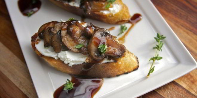 Рецепт брускетты с грибами