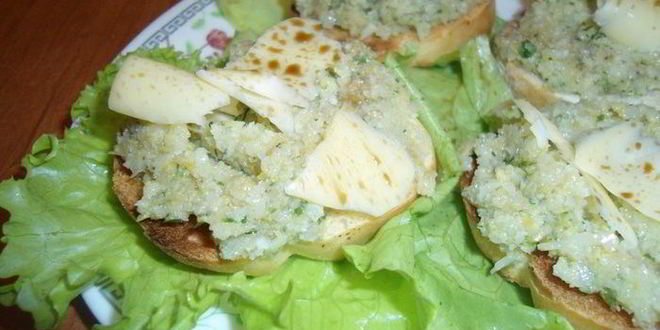 Рецепт брускетты с тапенадом из цветной капусты