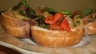 Рецепт Брускетты с запеченными овощами