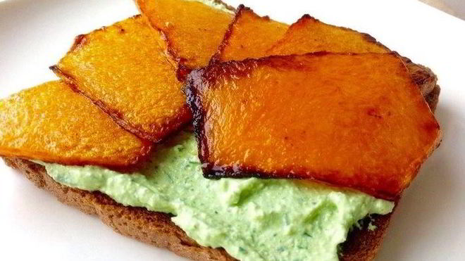 Рецепт Брускетты с жареной тыквой