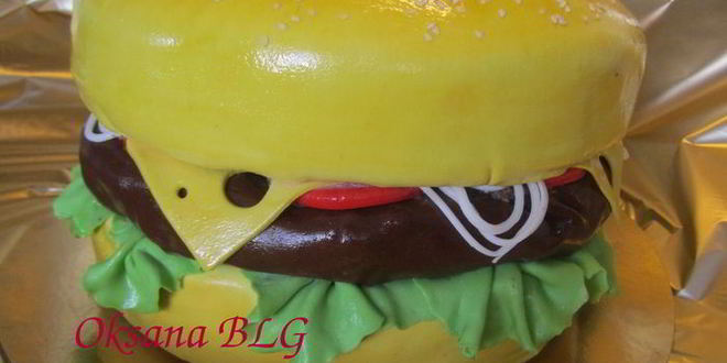 Рецепт бисквитного торта гамбургер