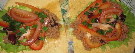 Шаг 4: буррито с фасолью и фаршем