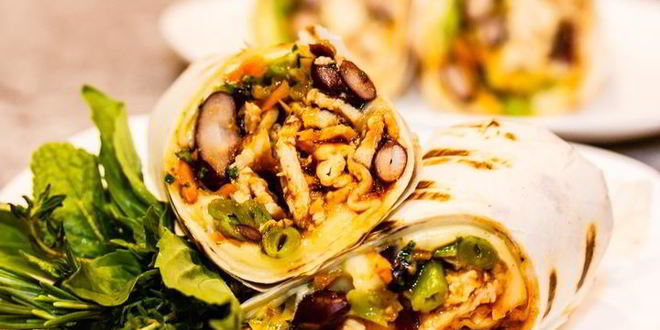 Рецепт буррито с овощами и пряным филе