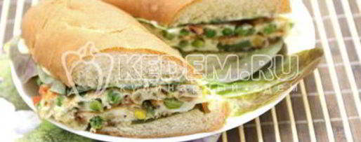 Шаг 9: бутерброда с овощами и омлетом