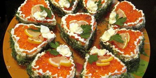 Рецепт бутерброда с рыбной икрой