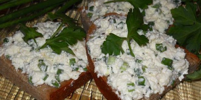 Рецепт бутербродной массы с сыром и зеленью