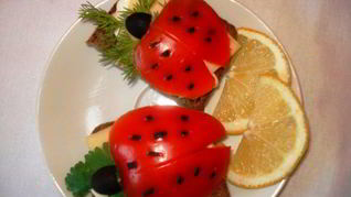 Рецепт Бутербродов Божья коровка