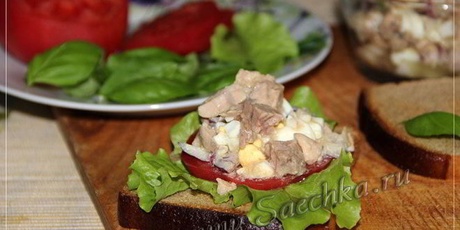 Рецепт бутербродов с печенью трески и яйцом