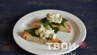 Рецепт Бутербродов со шпинатом и яичным салатом