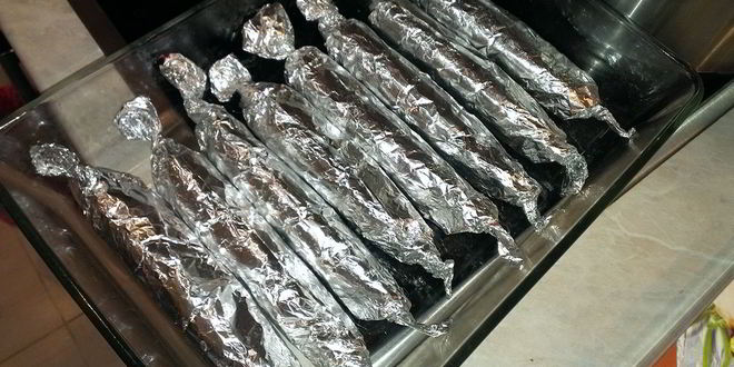 Рецепт домашней колбасы в фольге