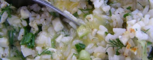 Шаг 6: фаршированных кальмаров с рисом и яйцом