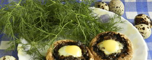 Шаг 10: фаршированных шампиньонов с перепелиными яйцами