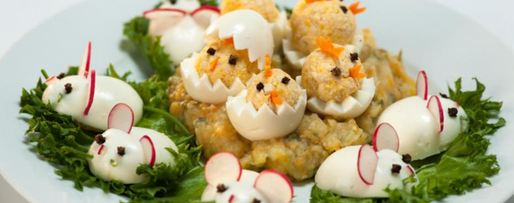 Шаг 4: фаршированных яиц ассорти и овощное пюре