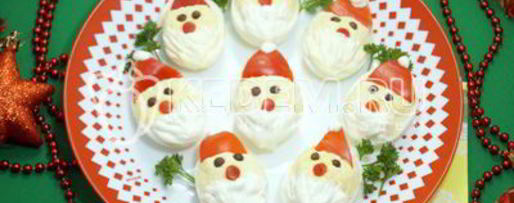 Шаг 7: фаршированных яиц дед мороз