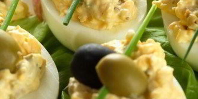 Рецепт фаршированных яиц с каперсами и анчоусами по-средиземноморски